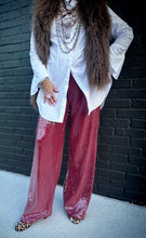 Load image into Gallery viewer, Nightcap Sequin Pants in Burgundy
