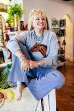 Load image into Gallery viewer, Candy Pants in Striped Brown &amp; Blue
