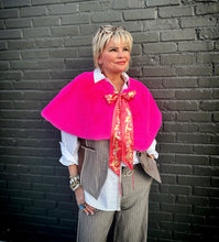 Load image into Gallery viewer, Fiona Reversible Fur Cape in Pink
