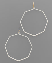 Load image into Gallery viewer, Octagon White Earrings
