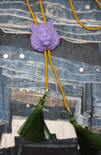 Load image into Gallery viewer, Tiger Bolo Necklace Lavender with Golden Yellow &amp; Olive Green
