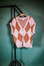 Load image into Gallery viewer, Angie Argyle Sleeveless Sweater in Gold
