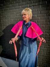 Load image into Gallery viewer, Fiona Reversible Fur Cape in Pink
