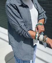 Load image into Gallery viewer, Damson Gingham Top in Navy
