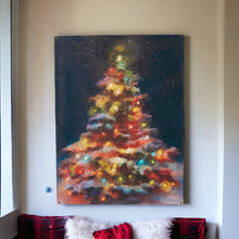 Load image into Gallery viewer, Blurry Christmas Tree Paper Canvas Wall Art
