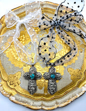 Load image into Gallery viewer, Creed Cross Necklace in Turquoise
