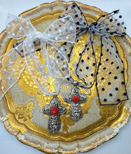 Load image into Gallery viewer, Creed Cross Necklace in Red Rose
