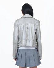 Load image into Gallery viewer, JKT Harley Metallic Silver Leather Jacket
