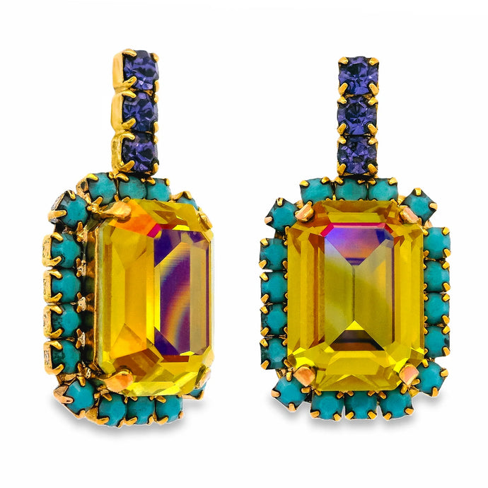 Mabel Earrings in Citrus Lime Brandy