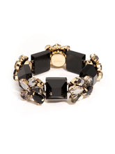 Load image into Gallery viewer, Black Tonka Jeweled Bracelet
