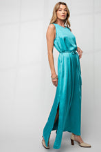Load image into Gallery viewer, Better Days Turquoise Satin Silk Dress
