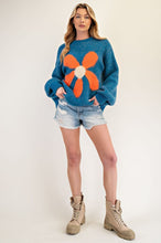 Load image into Gallery viewer, Dilly Daisy Sweater in Teal
