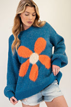 Load image into Gallery viewer, Dilly Daisy Sweater in Teal
