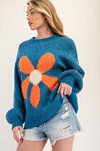 Load image into Gallery viewer, Dilly Daisy Sweater in Teal
