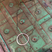 Load image into Gallery viewer, Two Tone Silver Circle Necklace
