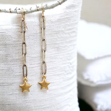Load image into Gallery viewer, Starred Chain Drop Earrings
