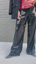 Load and play video in Gallery viewer, Nightcap Sequin Pants in Black
