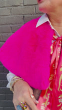 Load and play video in Gallery viewer, Fiona Reversible Fur Cape in Pink

