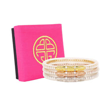 Load image into Gallery viewer, BuDhaGirl Three Queens All Weather Bangles (Clear Crystal)
