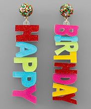Load image into Gallery viewer, Happy Birthday Glitter Earrings
