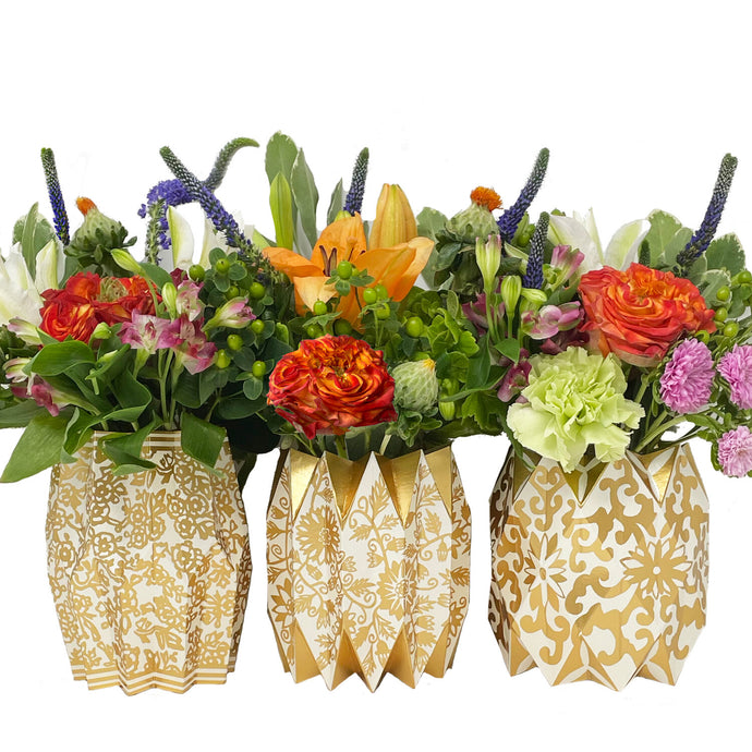 Gold Chinoiserie Paper Vase Wraps