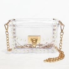 Load image into Gallery viewer, The Jackie Clear Purse in White &amp; Gold

