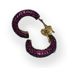 Load image into Gallery viewer, Becky Pink Huggie Hoop Earrings
