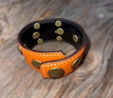 Load image into Gallery viewer, Studded Orange LV Cuff

