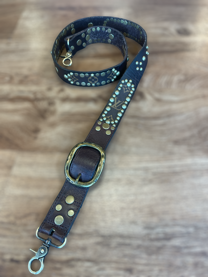 LV Buckle Leather Purse Straps