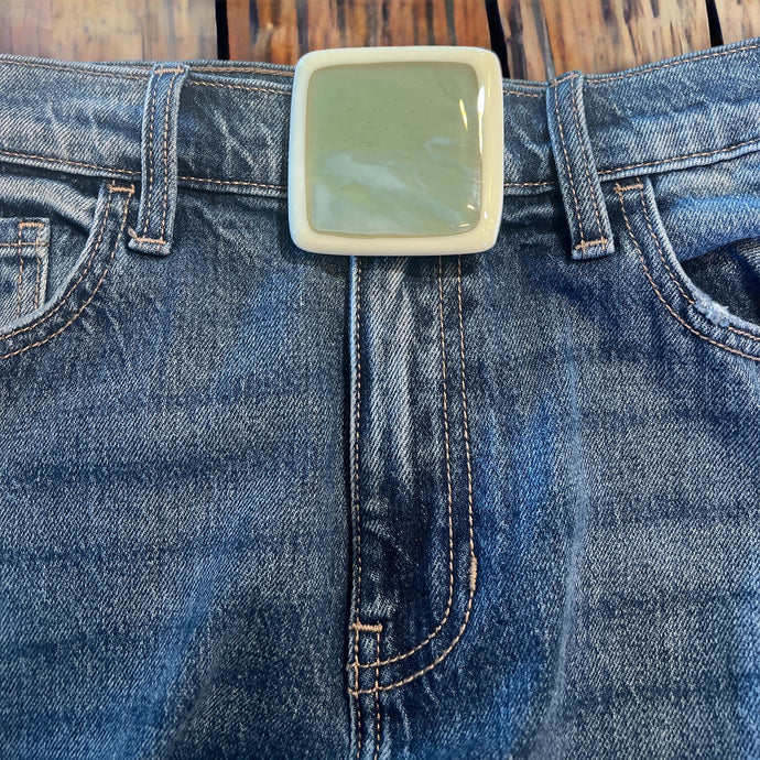 Misty Moss Glass Belt Buckle