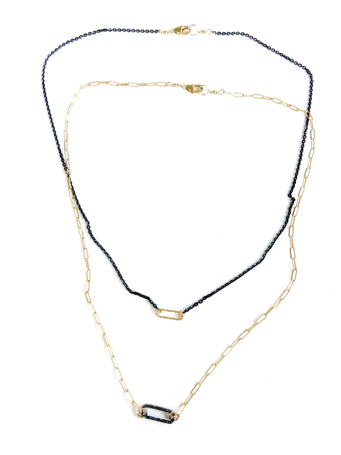 Shimmer Gold Oval Necklace
