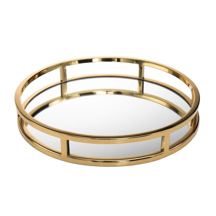 Aspen Gold Round Mirrored Tray
