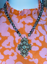 Load image into Gallery viewer, 1920&#39;s Brooch, 1970&#39;s Beaded Necklace
