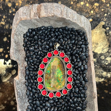 Load image into Gallery viewer, Red Hots Turquoise Pendant Charm
