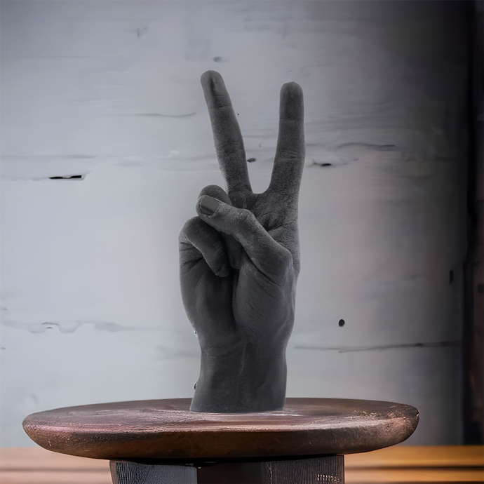 Black Peace Sign Hand Candle
