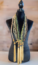 Load image into Gallery viewer, Melody Vintage Sea Glass Tassel Necklace
