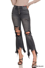 Load image into Gallery viewer, Dilly Dally Distressed Cropped Flare Hem Denim Pants
