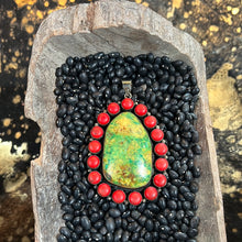 Load image into Gallery viewer, Red Hots Turquoise Pendant Charm
