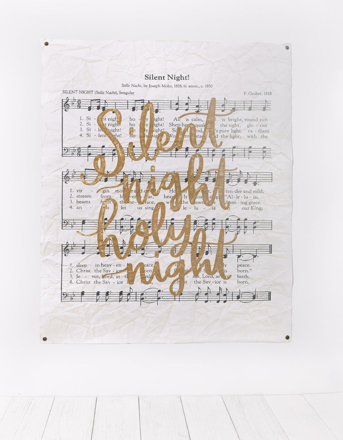 Silent Night Paper Canvas Wall Art