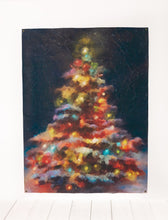 Load image into Gallery viewer, Blurry Christmas Tree Paper Canvas Wall Art
